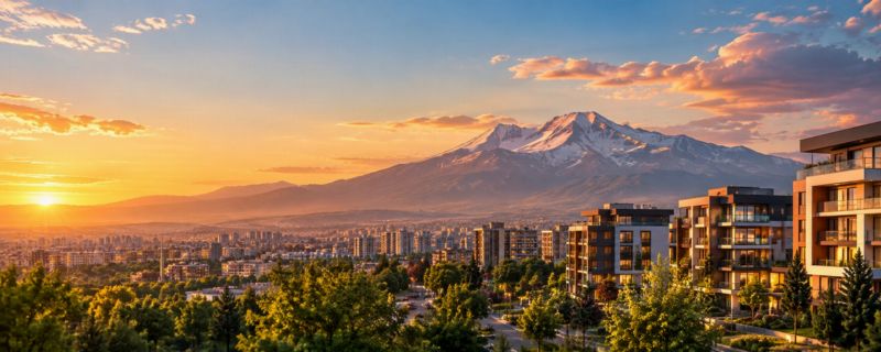 Erciyes manzaralı Kayseri'de bir apartman